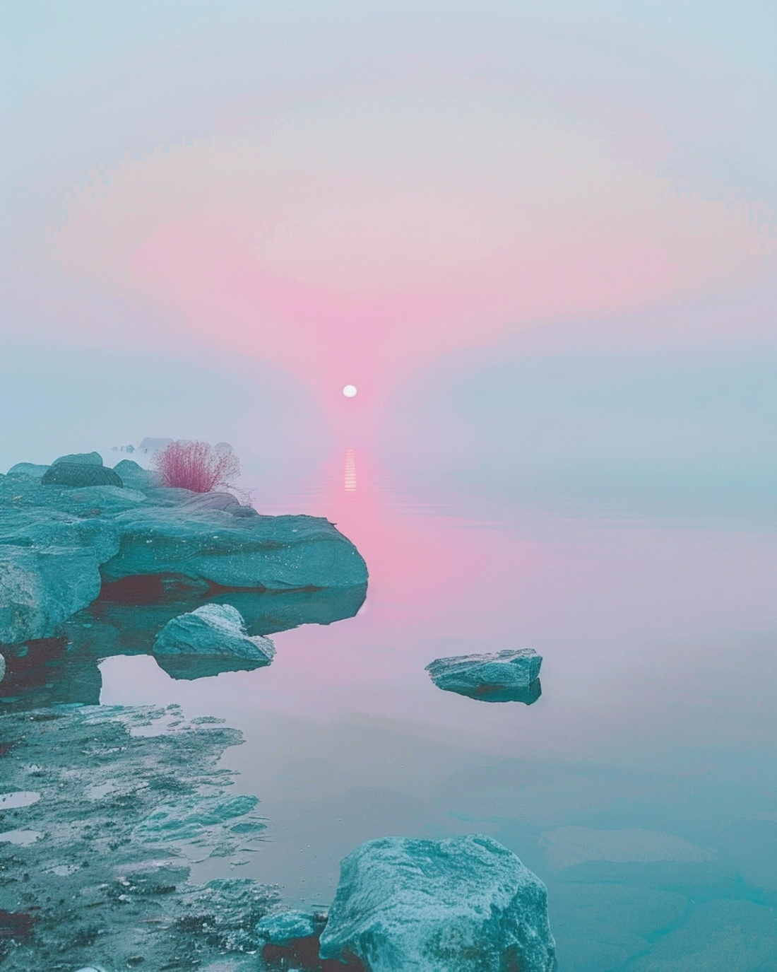 lake in iceland at sunrise