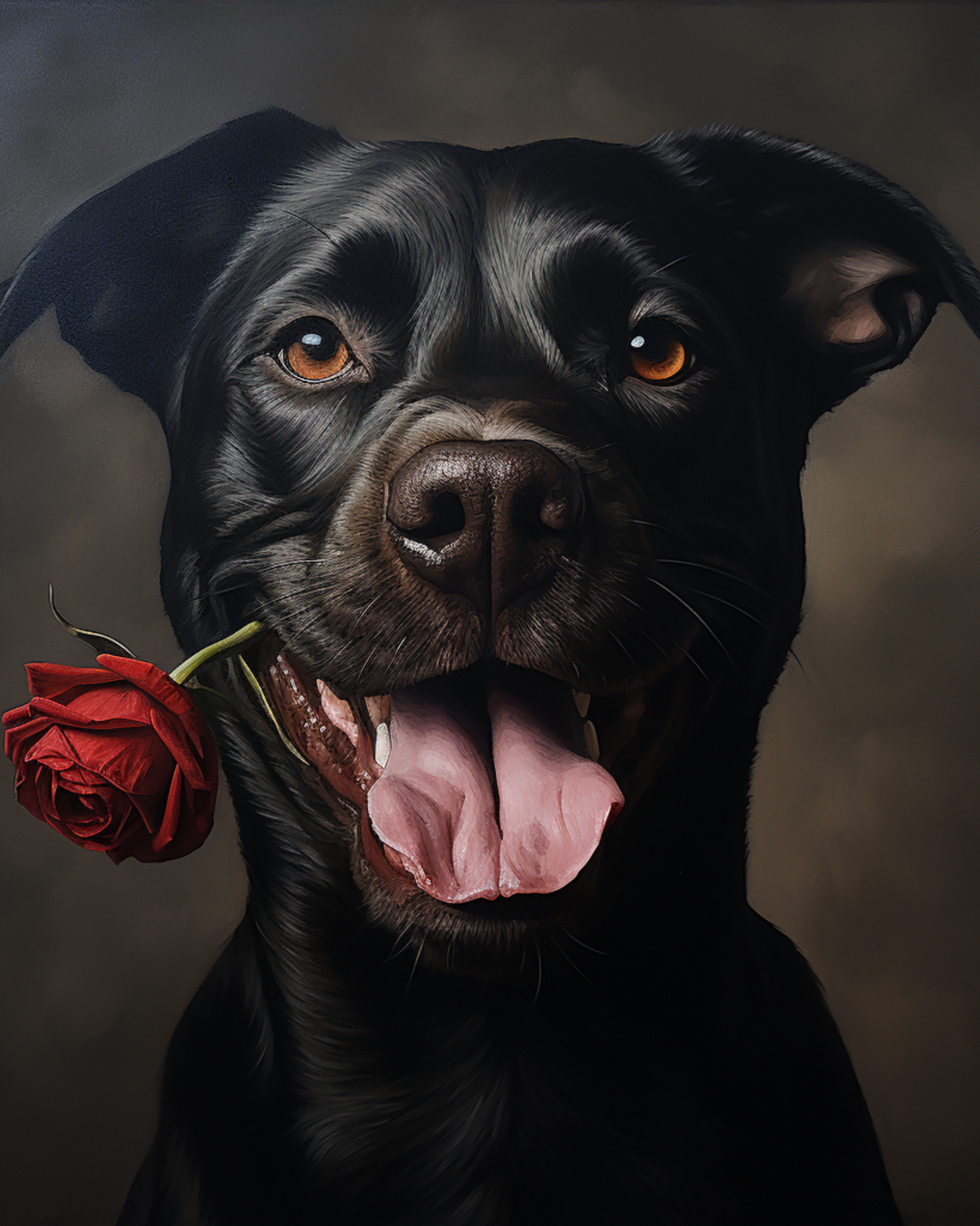 labrador with rose