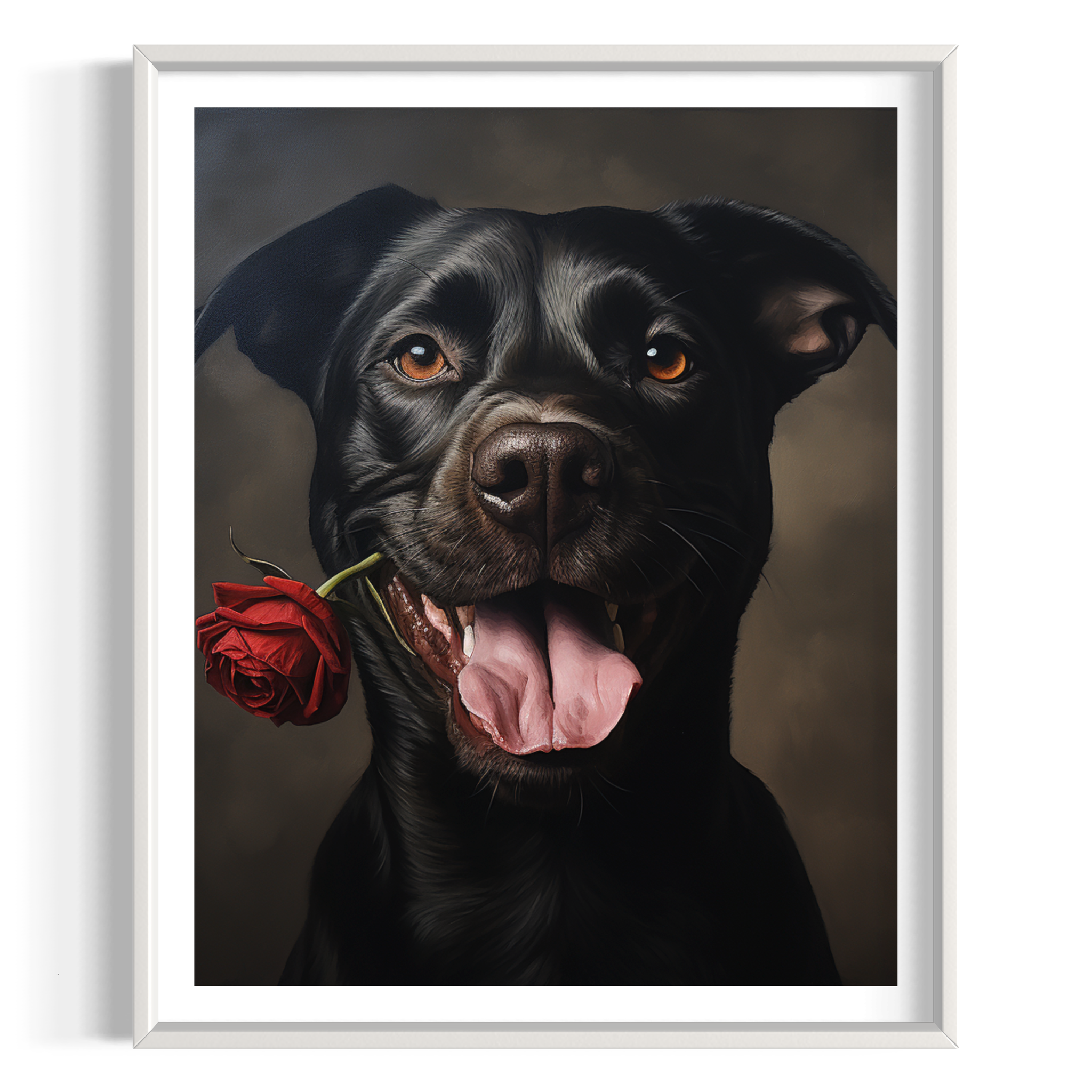 labrador with rose