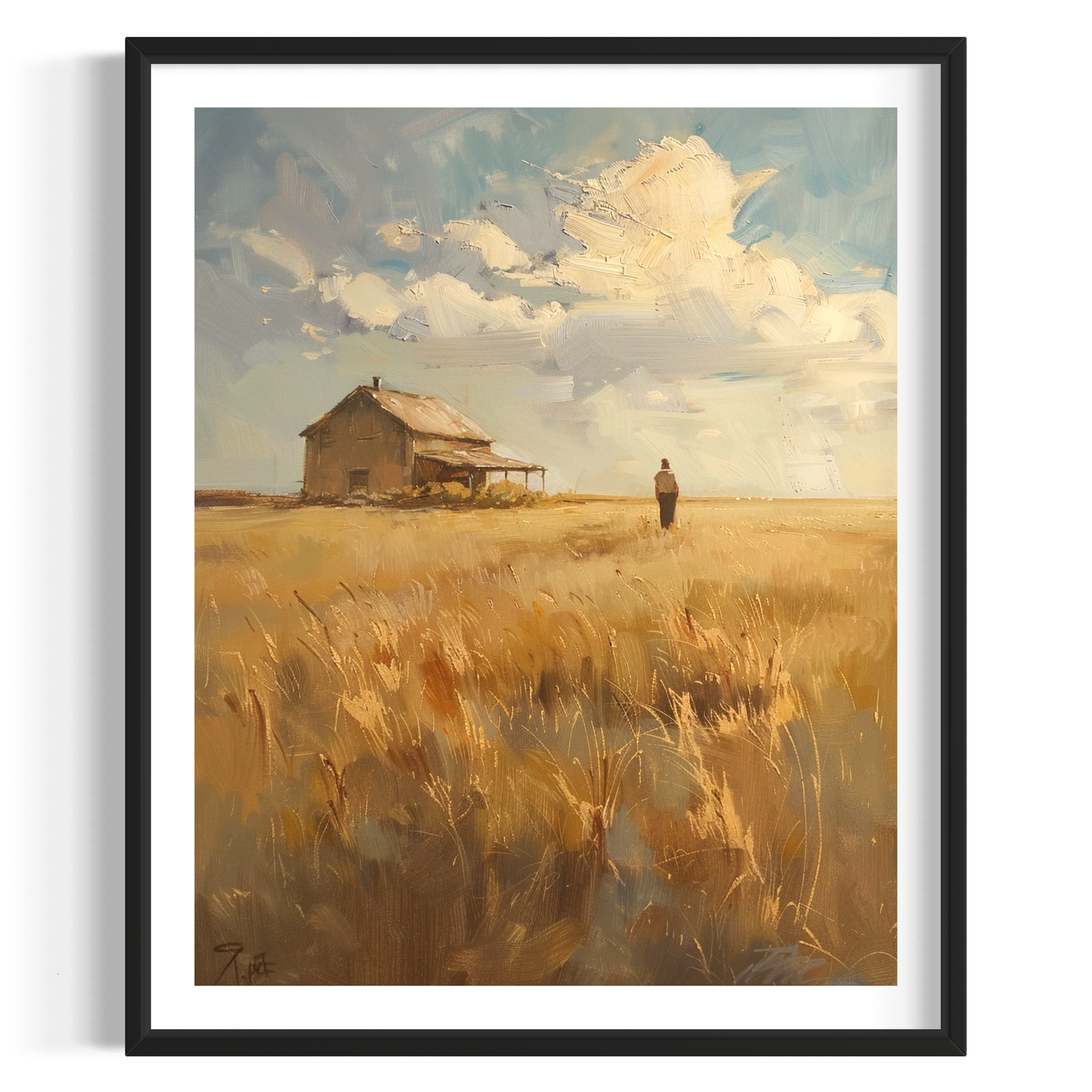 farmer and barn